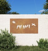 VidaXL Wanddecoratie tuin vogelontwerp 105x55 cm cortenstaal