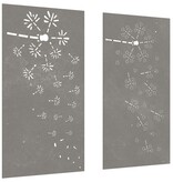 VidaXL Wanddecoratie tuin 2 st bloemenontwerp 105x55 cm cortenstaal