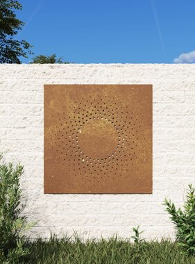 VidaXL Wanddecoratie tuin zonontwerp 55x55 cm cortenstaal
