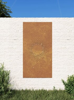 VidaXL Wanddecoratie tuin zonontwerp 105x55 cm cortenstaal