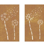 VidaXL Wanddecoratie tuin 2 st bloemenontwerp 105x55 cm cortenstaal