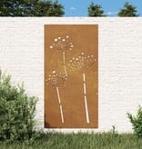VidaXL Wanddecoratie tuin bloemenontwerp 105x55 cm cortenstaal