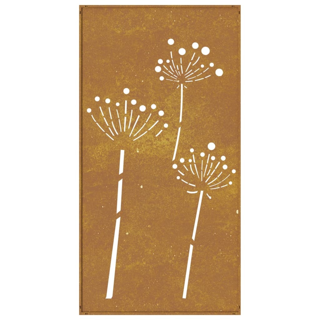 VidaXL Wanddecoratie tuin bloemenontwerp 105x55 cm cortenstaal