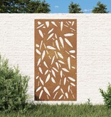 VidaXL Wanddecoratie tuin bamboebladontwerp 105x55 cm cortenstaal