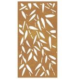 VidaXL Wanddecoratie tuin bamboebladontwerp 105x55 cm cortenstaal
