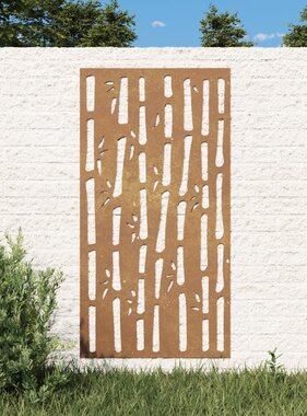 VidaXL Wanddecoratie tuin bamboe-ontwerp 105x55 cm cortenstaal