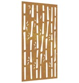 VidaXL Wanddecoratie tuin bamboe-ontwerp 105x55 cm cortenstaal