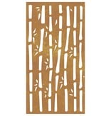 VidaXL Wanddecoratie tuin bamboe-ontwerp 105x55 cm cortenstaal