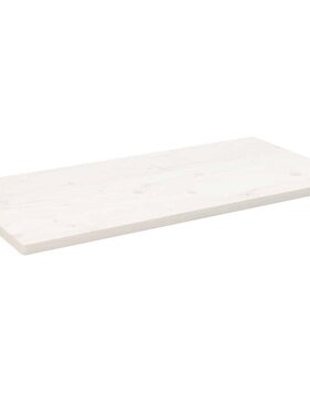 VidaXL Tafelblad rechthoekig 100x60x2,5 cm massief grenenhout wit