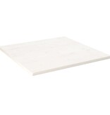 VidaXL Tafelblad vierkant 90x90x2,5 cm massief grenenhout wit