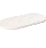 VidaXL Tafelblad ovaal 80x40x2,5 cm massief grenenhout wit