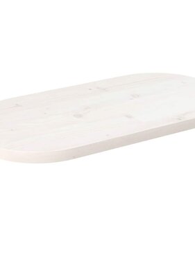 VidaXL Tafelblad ovaal 80x40x2,5 cm massief grenenhout wit