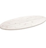 VidaXL Tafelblad ovaal 110x55x2,5 cm massief grenenhout wit