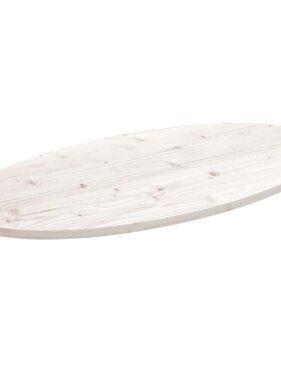VidaXL Tafelblad ovaal 110x55x2,5 cm massief grenenhout wit