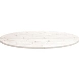 VidaXL Tafelblad ovaal 110x55x2,5 cm massief grenenhout wit