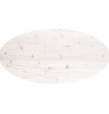 VidaXL Tafelblad ovaal 110x55x2,5 cm massief grenenhout wit