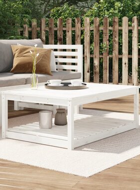 VidaXL Tuintafel 121x82,5x45 cm massief grenenhout wit