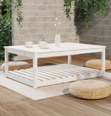 VidaXL Tuintafel 121x82,5x45 cm massief grenenhout wit