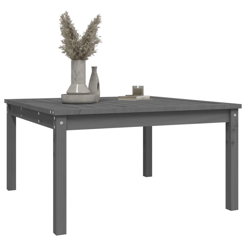 VidaXL Tuintafel 82,5x82,5x45 cm massief grenenhout grijs