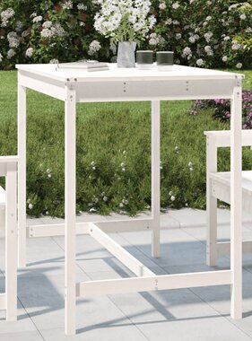 VidaXL Tuintafel 121x82,5x110 cm massief grenenhout wit