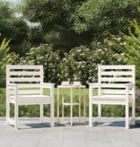 VidaXL Tuinstoelen 2 st 60x48x91 cm massief grenenhout wit