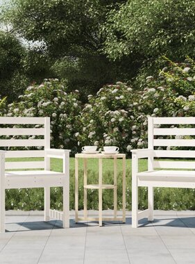 VidaXL Tuinstoelen 2 st 60x48x91 cm massief grenenhout wit