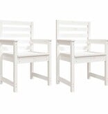 VidaXL Tuinstoelen 2 st 60x48x91 cm massief grenenhout wit