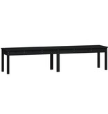 VidaXL Tuinbank 2-zits 203,5x44x45 cm massief grenenhout zwart