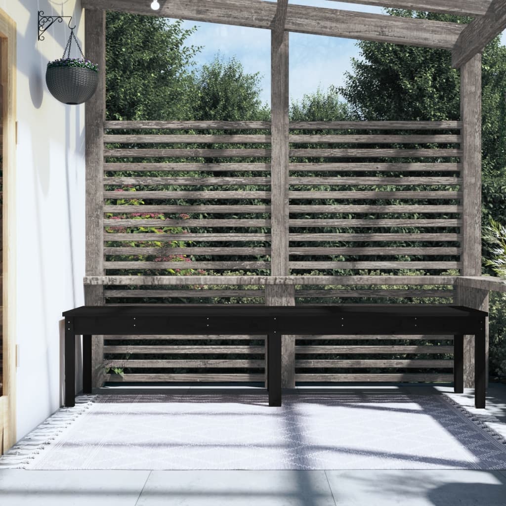 VidaXL Tuinbank 2-zits 203,5x44x45 cm massief grenenhout zwart