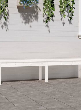 VidaXL Tuinbank 2-zits 203,5x44x45 cm massief grenenhout wit