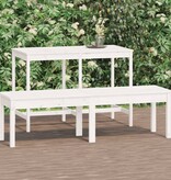 VidaXL Tuinbank 2-zits 159,5x44x45 cm massief grenenhout wit