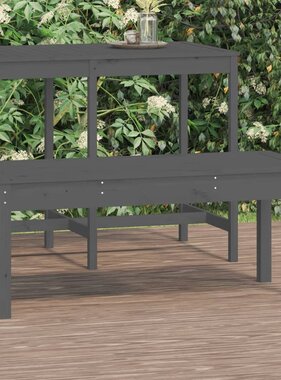 VidaXL Tuinbank 109x44x45 cm massief grenenhout grijs