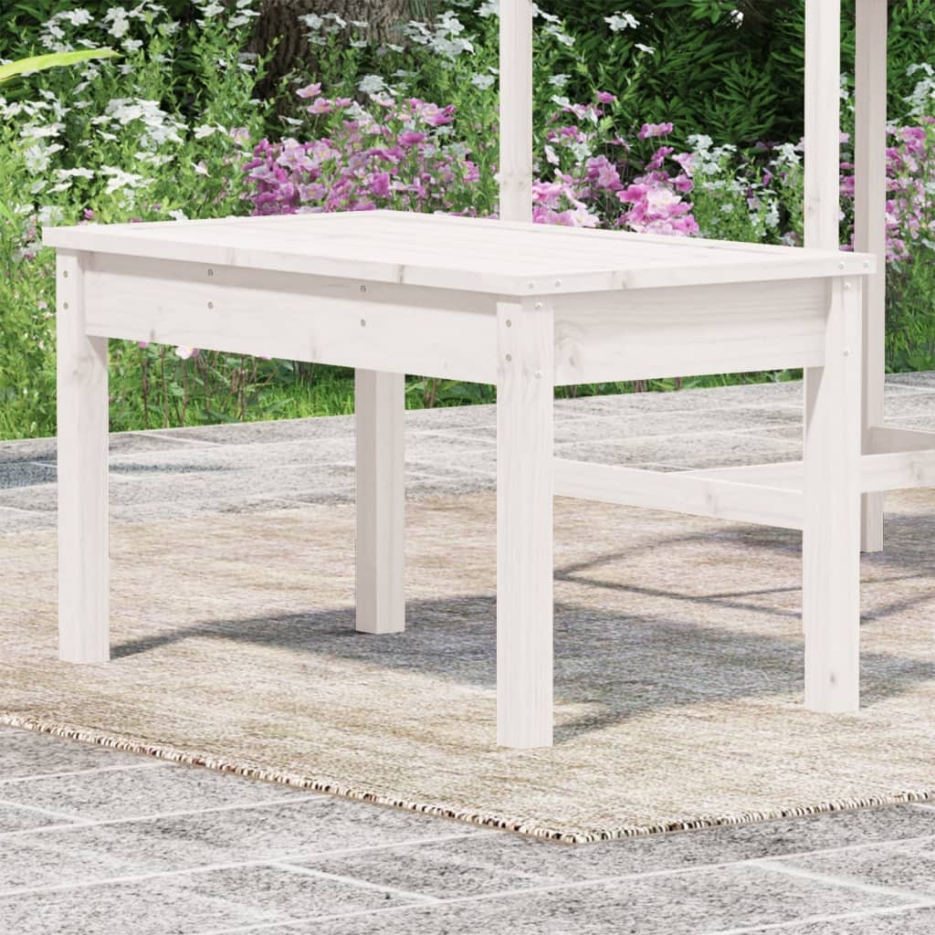 VidaXL Tuinbank 80x44x45 cm massief grenenhout wit