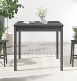 VidaXL Tuintafel 82,5x82,5x76 cm massief grenenhout grijs