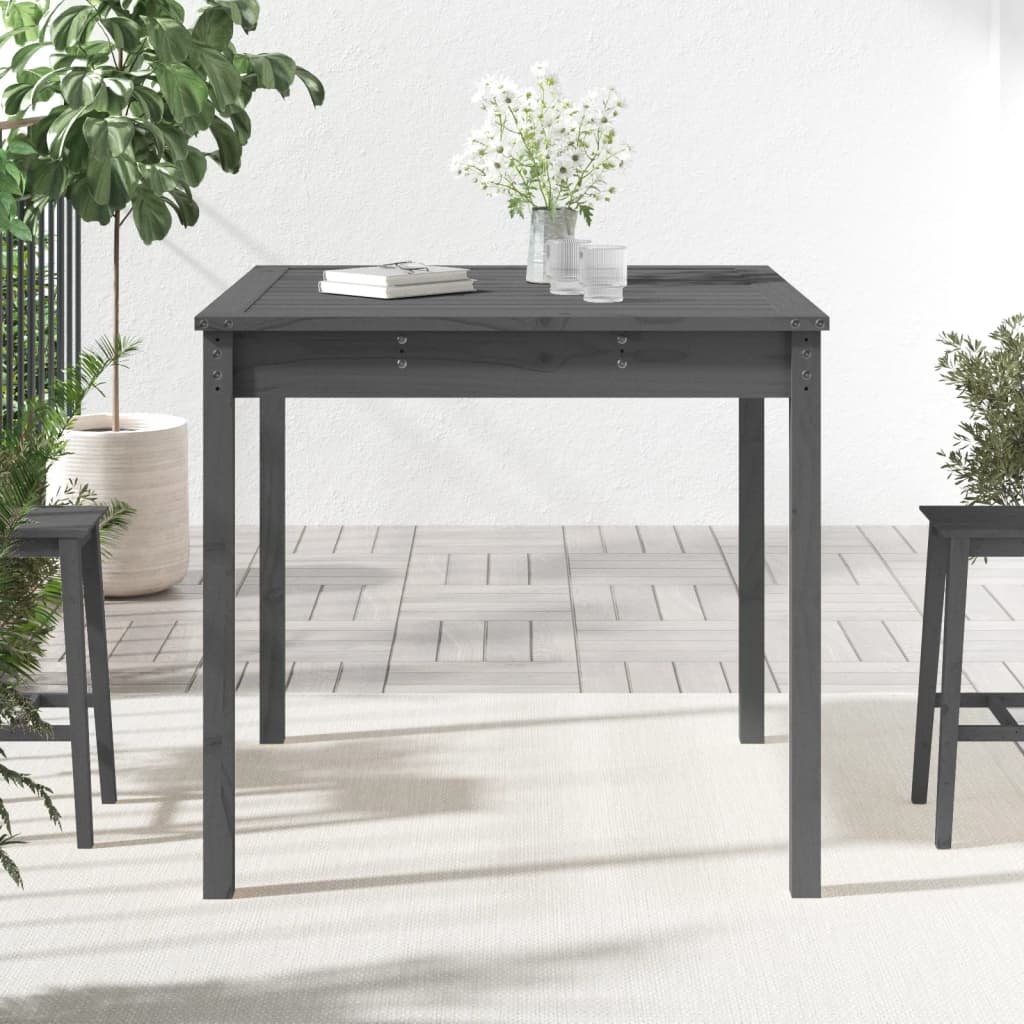VidaXL Tuintafel 82,5x82,5x76 cm massief grenenhout grijs