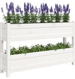 VidaXL Plantenbak 112x25x66 cm massief grenenhout wit