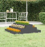 VidaXL Plantenbak 80x80x27 cm massief grenenhout grijs