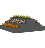 VidaXL Plantenbak 80x80x27 cm massief grenenhout grijs