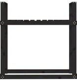 VidaXL Haardhoutrek 110x35x108,5 cm massief grenenhout zwart