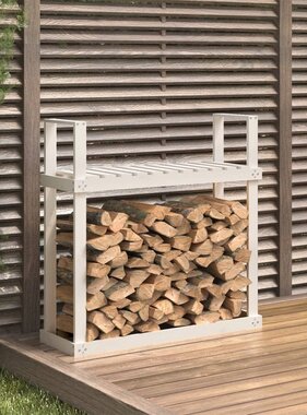 VidaXL Haardhoutrek 110x35x108,5 cm massief grenenhout wit