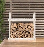 VidaXL Haardhoutrek 110x35x108,5 cm massief grenenhout wit