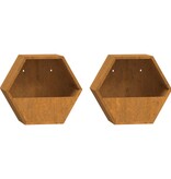 VidaXL Plantenbakken wandmontage 2 st 30x10x25 cm cortenstaal roestig