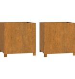 VidaXL Plantenbakken met poten 2 st roestig 49x47x50 cm cortenstaal