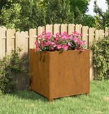 VidaXL Plantenbak met poten roestig 49x47x50 cm cortenstaal