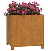 VidaXL Plantenbak met poten roestig 49x47x50 cm cortenstaal