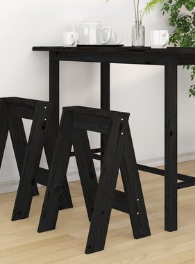 VidaXL Krukken 2 st 40x40x60 cm massief grenenhout zwart