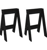 VidaXL Krukken 2 st 40x40x60 cm massief grenenhout zwart