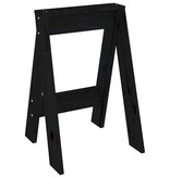 VidaXL Krukken 2 st 40x40x60 cm massief grenenhout zwart