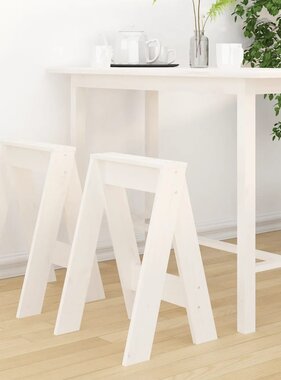 VidaXL Krukken 2 st 40x40x60 cm massief grenenhout wit