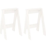 VidaXL Krukken 2 st 40x40x60 cm massief grenenhout wit